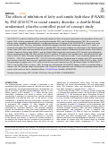 Cover page: The effects of inhibition of fatty acid amide hydrolase (FAAH) by JNJ-42165279 in social anxiety disorder: a double-blind, randomized, placebo-controlled proof-of-concept study