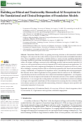 Cover page: Building an Ethical and Trustworthy Biomedical AI Ecosystem for the Translational and Clinical Integration of Foundation Models