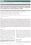 Cover page: Visual restoration and transplant connectivity in degenerate rats implanted with retinal progenitor sheets