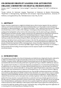 Cover page: On-demand droplet loading for automated organic chemistry on digital microfluidics