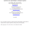 Cover page: Spatial Interaction, Spatial Multipliers, and Hospital Competition