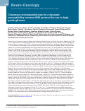 Cover page: Consensus recommendations for a dynamic susceptibility contrast MRI protocol for use in high-grade gliomas