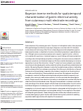 Cover page: Bayesian inverse methods for spatiotemporal characterization of gastric electrical activity from cutaneous multi-electrode recordings