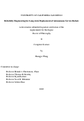 Cover page: Reliability Engineering for Long-term Deployment of Autonomous Service Robots