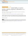 Cover page: Author Correction: Spatial fidelity of workers predicts collective response to disturbance in a social insect