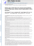 Cover page: Defining gaps in pre-exposure prophylaxis delivery for pregnant and post-partum women in high-burden settings using an implementation science framework