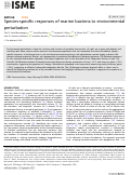 Cover page: Species-specific responses of marine bacteria to environmental perturbation.