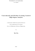 Cover page: Conventional and Machine Learning Assisted High Sigma Analysis