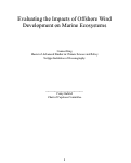 Cover page of Evaluating the Impacts of Offshore Wind Development on Marine Ecosystems