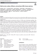 Cover page: Multi-nuclear sodium, diffusion, and perfusion MRI in human gliomas