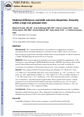 Cover page: Maternal Differences and Birth Outcome Disparities: Diversity Within a High-Risk Prenatal Clinic