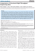 Cover page: Compression of Structured High-Throughput Sequencing Data