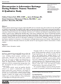 Cover page: Disconnection in Information Exchange During Pediatric Trauma Transfers: A Qualitative Study