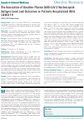 Cover page: The Association of Baseline Plasma SARS-CoV-2 Nucleocapsid Antigen Level and Outcomes in Patients Hospitalized With COVID-19