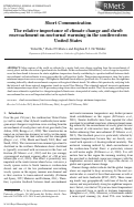 Cover page: The relative importance of climate change and shrub encroachment on nocturnal warming in the southwestern United States