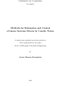 Cover page: Methods for Estimation and Control of Linear Systems Driven by Cauchy Noises