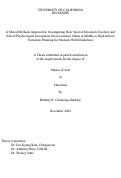 Cover page: A Mixed Methods Approach to Investigating How Special Education Teachers and School Psychologists Incorporate Socioeconomic Status in Middle to High School Transition Planning for Students With Disabilities