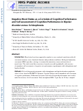 Cover page: Negative mood states as a correlate of cognitive performance and self-assessment of cognitive performance in bipolar disorder versus schizophrenia.