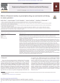 Cover page: Effects of financial toxicity on prescription drug use and mental well-being in cancer patients.