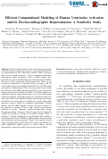 Cover page: Efficient Computational Modeling of Human Ventricular Activation and Its Electrocardiographic Representation: A Sensitivity Study