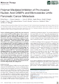 Cover page: Polymer-Mediated Inhibition of Pro-invasive Nucleic Acid DAMPs and Microvesicles Limits Pancreatic Cancer Metastasis