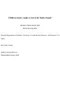 Cover page: Childhood obesity: Adrift in the "Limbic Triangle"