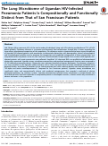 Cover page: The Lung Microbiome of Ugandan HIV-Infected Pneumonia Patients Is Compositionally and Functionally Distinct from That of San Franciscan Patients