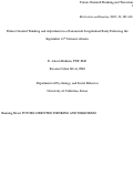 Cover page: Future-oriented thinking and adjustment in a nationwide longitudinal study following the September 11th terrorist attacks