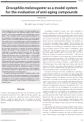 Cover page: Drosophila melanogaster as a model system for the evaluation of anti-aging compounds