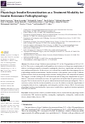 Cover page: Physiologic Insulin Resensitization as a Treatment Modality for Insulin Resistance Pathophysiology