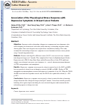 Cover page: Association of the physiological stress response with depressive symptoms in patients with breast cancer.