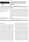 Cover page: Does plant richness influence animal richness? the mammals of Catalonia (NE Spain)