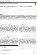 Cover page: COVID-19 IgG/IgM antibody testing in Los Angeles County, California