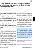 Cover page: Trends in surface equivalent potential temperature: A more comprehensive metric for global warming and weather extremes