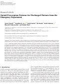 Cover page: Opioid Prescription Patterns for Discharged Patients from the Emergency Department