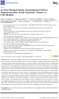 Cover page: In Vitro Dermal Safety Assessment of Silver Nanowires after Acute Exposure: Tissue vs. Cell Models