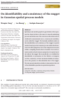 Cover page of On identifiability and consistency of the nugget in Gaussian spatial process models