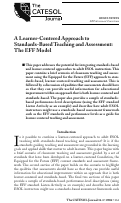 Cover page: A Learner-Centered Approach to Standards-Based Teaching and Assessment: The EFF Model