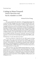 Cover page: Uniting to Move Forward: Native Hawaiian and Pacific Islanders in 2040