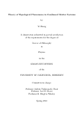 Cover page: Theory of Topological Phenomena in Condensed Matter Systems