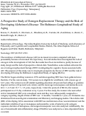 Cover page: A Prospective Study of Estrogen Replacement Therapy and the Risk of Developing Alzheimer's Disease