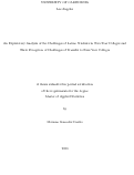 Cover page: An Exploratory Analysis of the Challenges of Latino Students in Two-Year Colleges and Their Perception of Challenges of Transfer to Four-Year Colleges