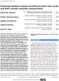 Cover page: Predicting individual contrast sensitivity functions from acuity and letter contrast sensitivity measurements