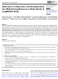 Cover page: Association of Depression and Antidepressant Use With Driving Behaviors in Older Adults: A LongROAD Study.