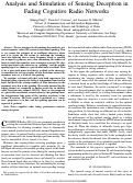 Cover page: Analysis and Simulation of Sensing Deception with Fading in Cognitive Radio Networks