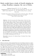 Cover page: Early Results from a Study of GenAI Adoption in a Large Brazilian Company: The Case of Globo