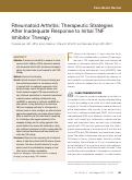 Cover page: Rheumatoid arthritis: Therapeutic strategies after inadequate response to initial TNF inhibitor therapy