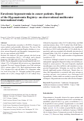 Cover page: Euvolemic hyponatremia in cancer patients. Report of the Hyponatremia Registry: an observational multicenter international study