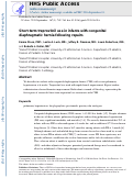 Cover page: Short-Term Treprostinil Use in Infants with Congenital Diaphragmatic Hernia following Repair