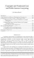 Cover page of Copyright and Trademark Law and Public Interest Lawyering